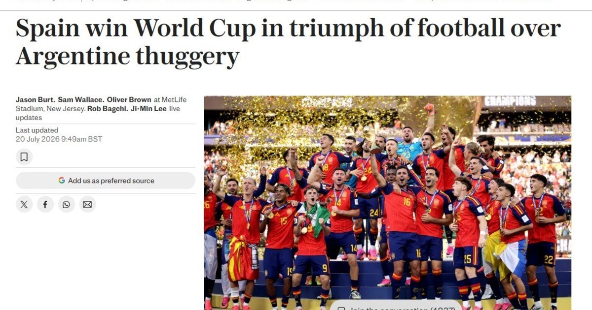 La prensa internacional celebró el título de España y cuestionó con dureza a la Argentina: «Fútbol 1, criminales 0»