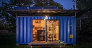 La casa que se construye con un contenedor reciclado y tiene agua y luz gratis