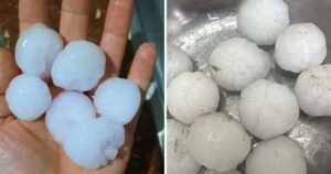Diluvia en el AMBA y rige una alerta amarilla por tormentas: en la ciudad de Navarro cayó granizo del tamaño de pelotas de golf