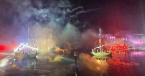 Galeras, cañonazos y fuegos artificiales: revivieron la batalla naval de Lepanto sucedida en 1571