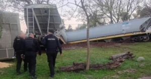 Volvió a descarrilar un tren del Belgrano Cargas en Santa Fe: vagones volcados y una carga de maíz desparramada